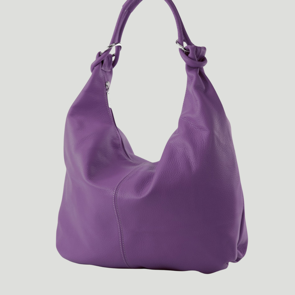 Borsa in vera Pelle "Eden" Borsa a tracolla pelle martellata - Colore Viola