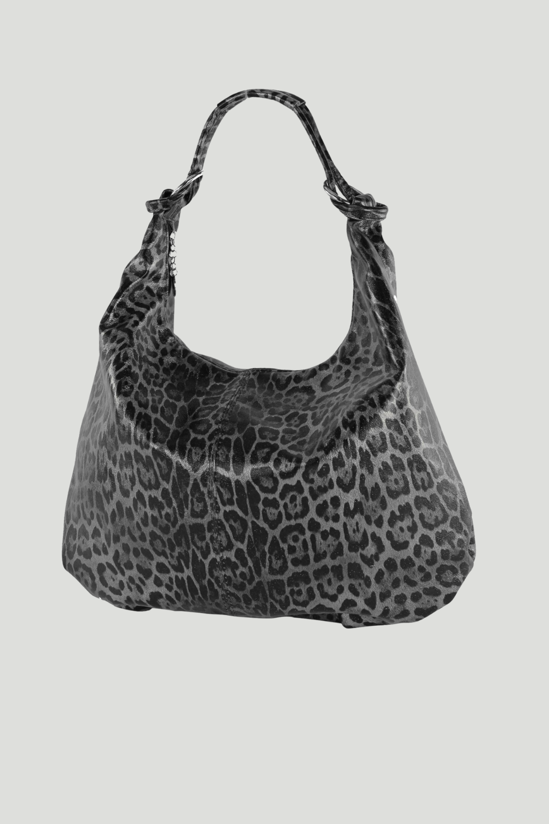 Borsa in vera Pelle "Eden" Borsa a tracolla pelle martellata - Stile Animalier Argento