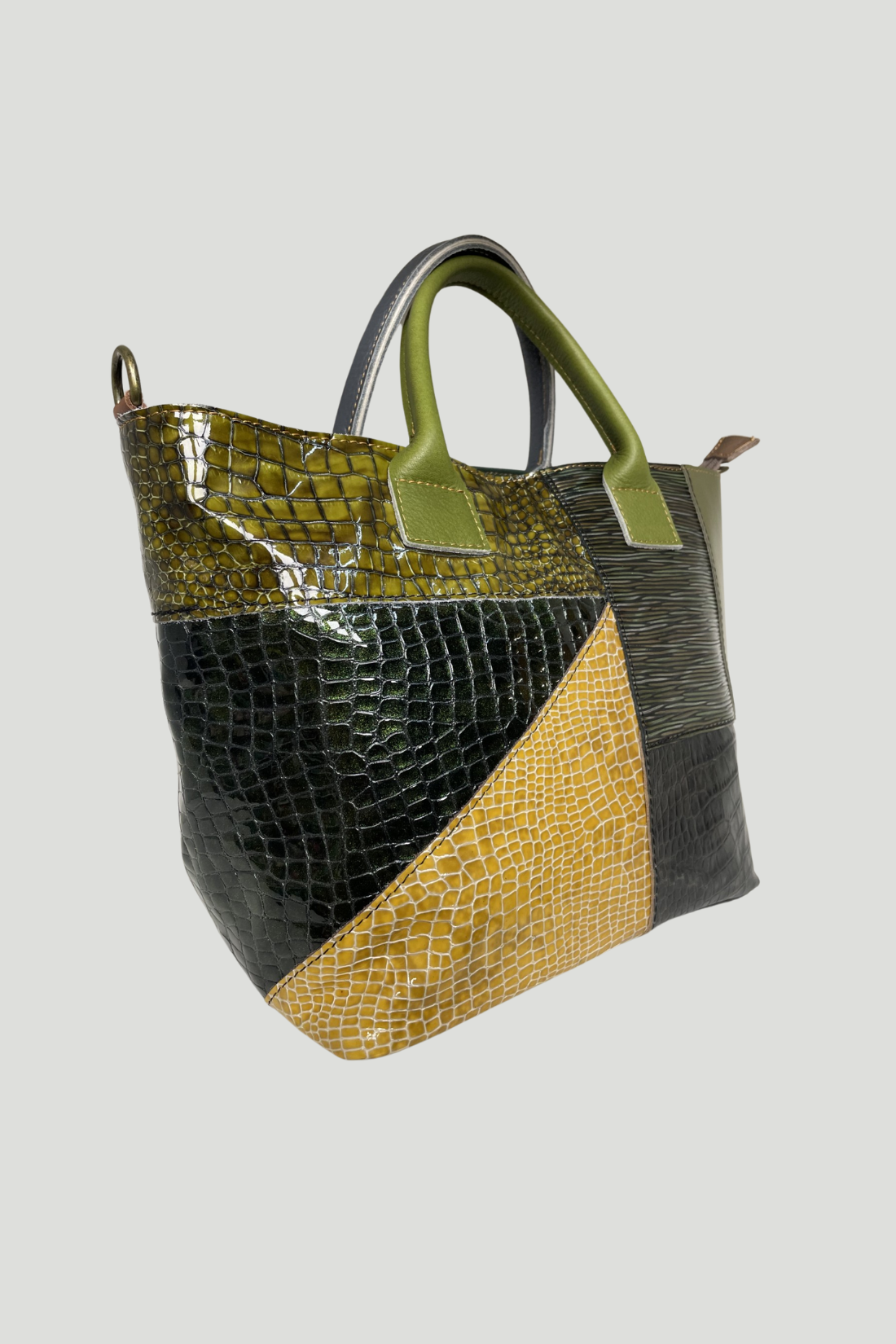 Borsa in vera Pelle "Rio" - Lavorazione patchwork - Variante 09