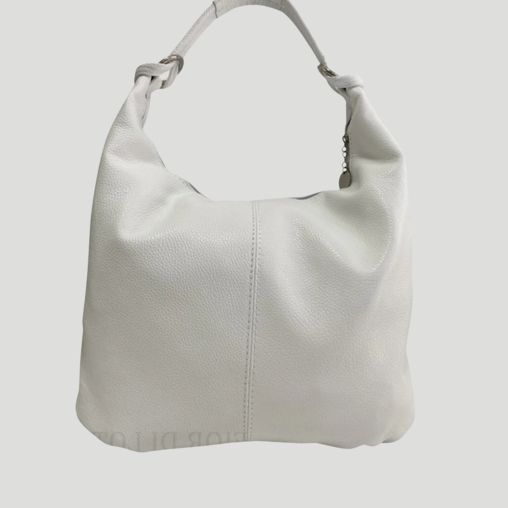 Borsa in vera Pelle "Eden" Borsa a tracolla pelle martellata - Colore Bianco