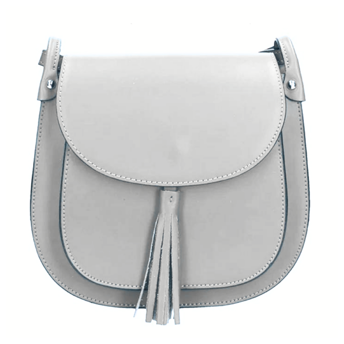 Charm Bolso De Cuero Genuino-Elegante Y Funcional-Color Blanco