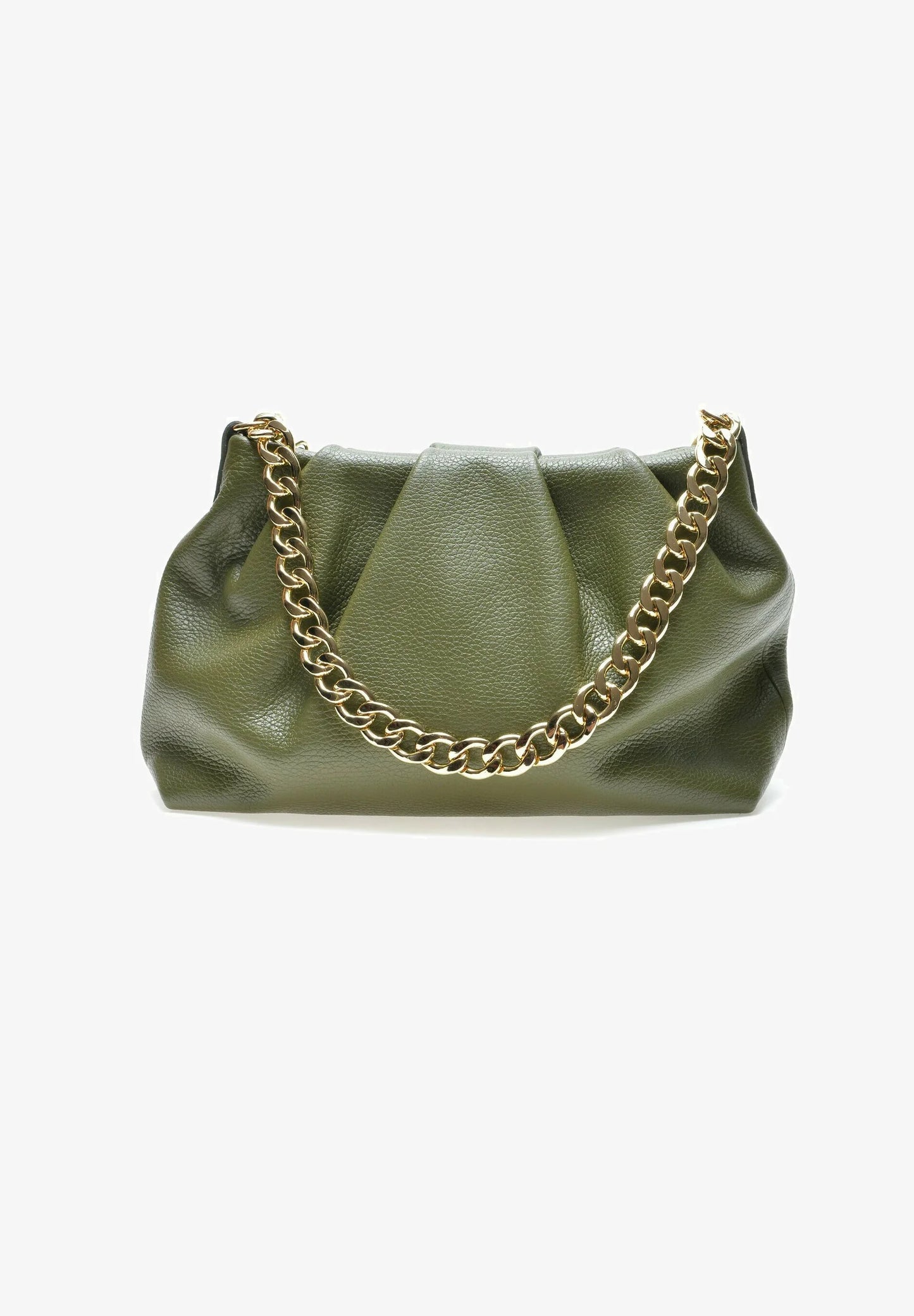 Borsa in vera Pelle "Ondina" - Morbidissima pelle - Colore Verde Oliva