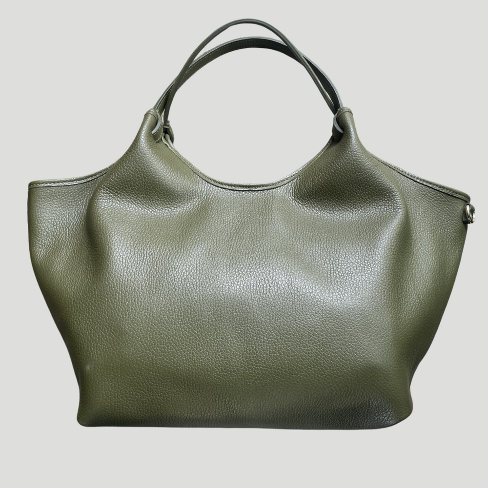 Borsa in vera Pelle "Cleo" - Borsa grande - Colore Verde Oliva