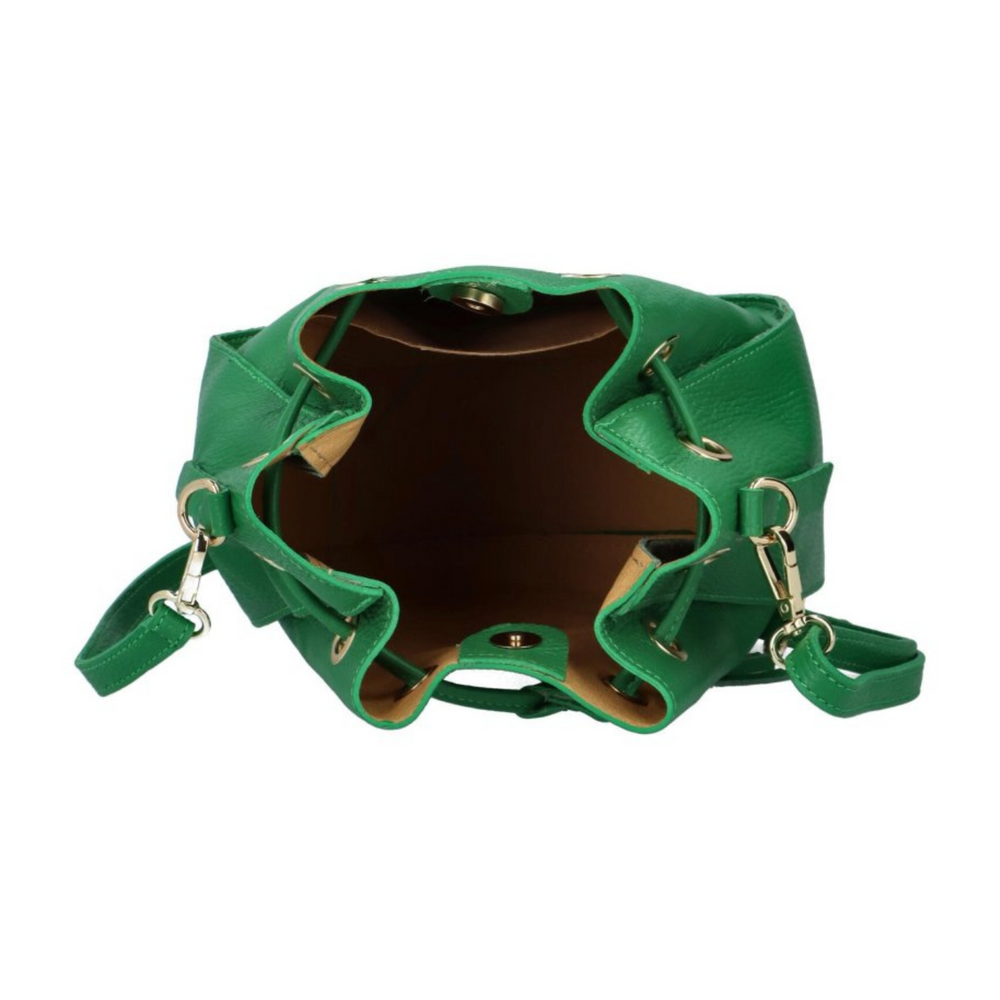 
                      
                        Ros Sac pour Femme en Cuir Véritable Seau avec Bandoulière Réglable Vert
                      
                    