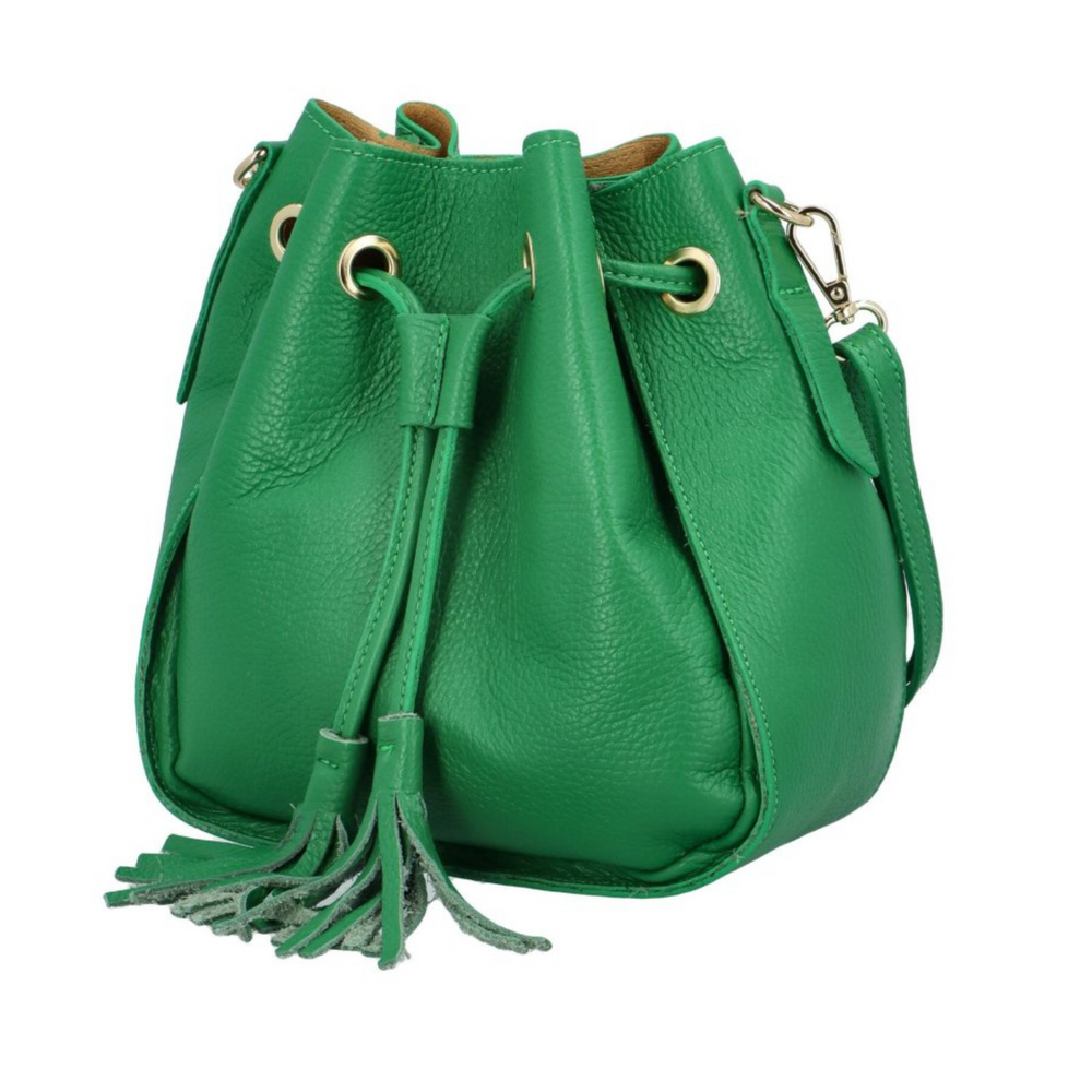 
                      
                        Ros Sac pour Femme en Cuir Véritable Seau avec Bandoulière Réglable Vert
                      
                    