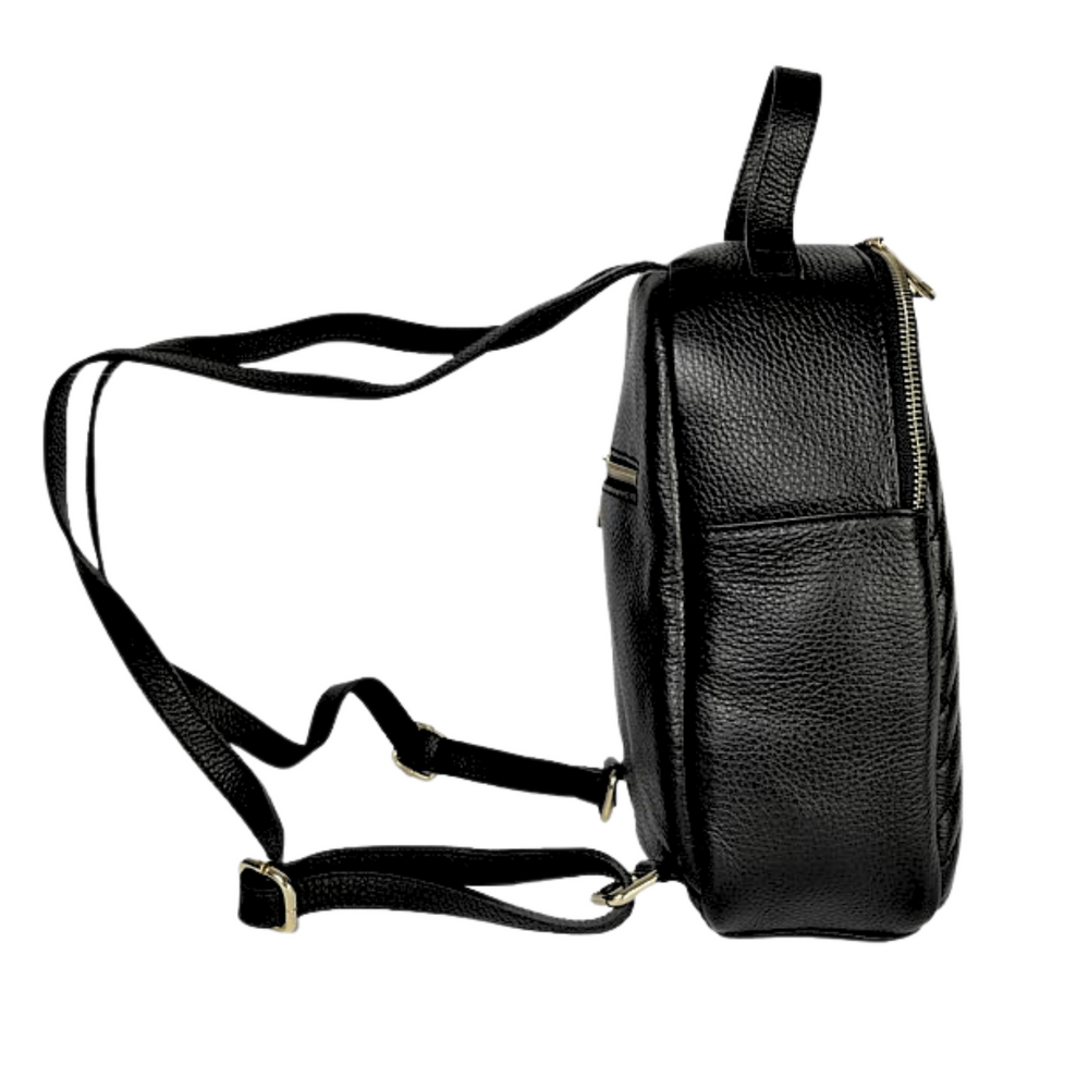 
                      
                        Mochila de cuero genuino "Dico"-Acolchado-Negro
                      
                    