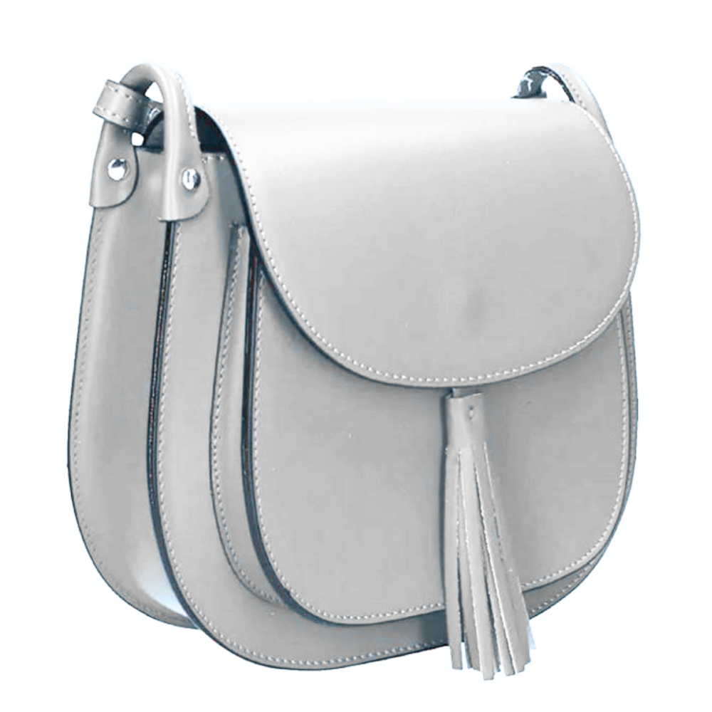 Charm Bolso De Cuero Genuino-Elegante Y Funcional-Color Blanco