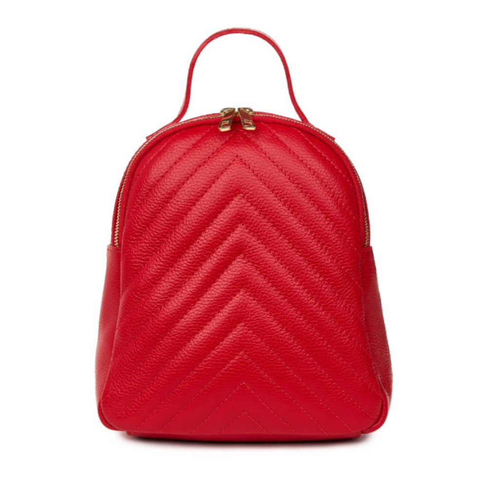 
                      
                        Sac à Dos "I Say" en Cuir Véritable-Matelassé-Couleur Rouge
                      
                    