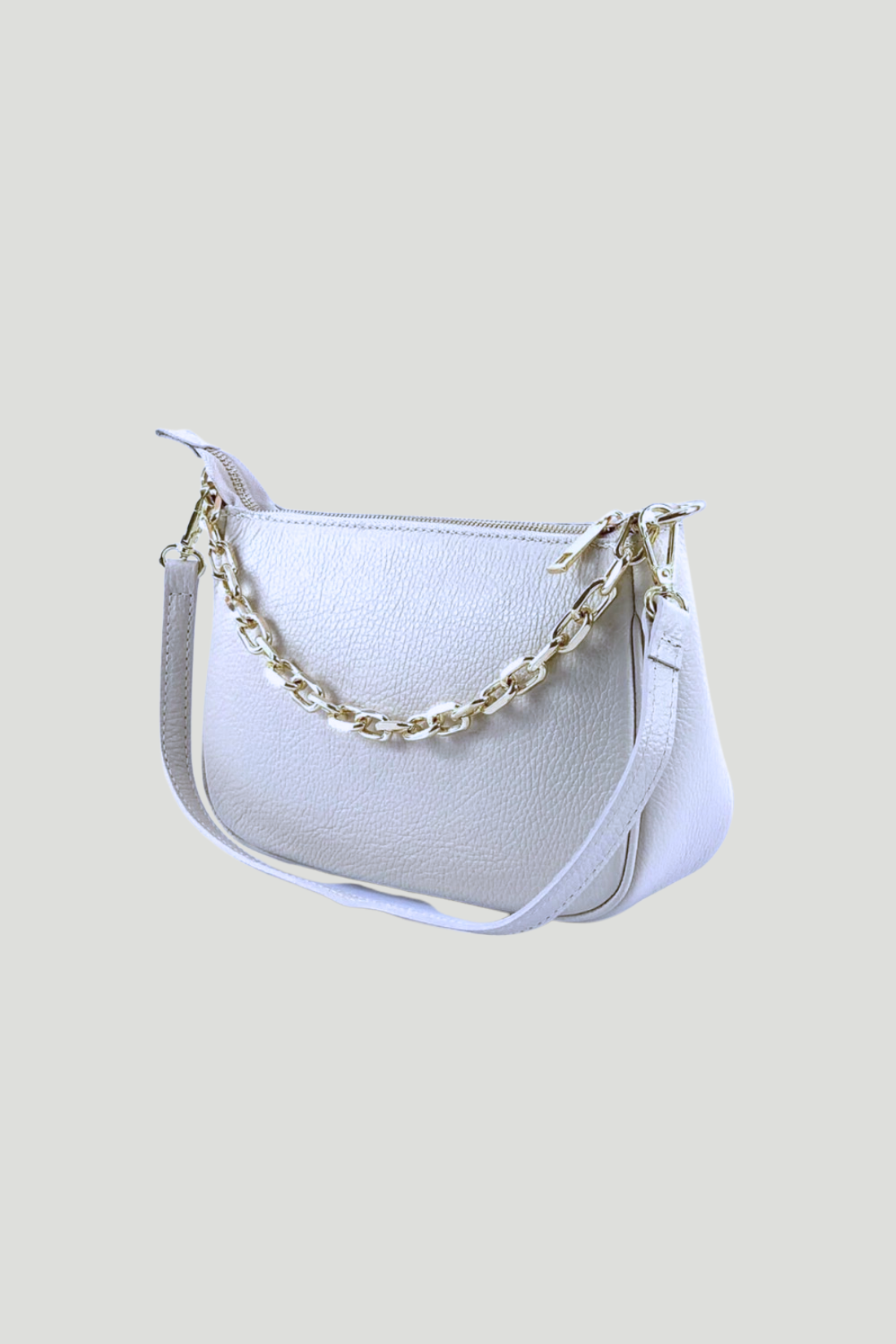 Borsa in vera Pelle "Solara" - A mano tracolla e Spalla - Colore Bianco