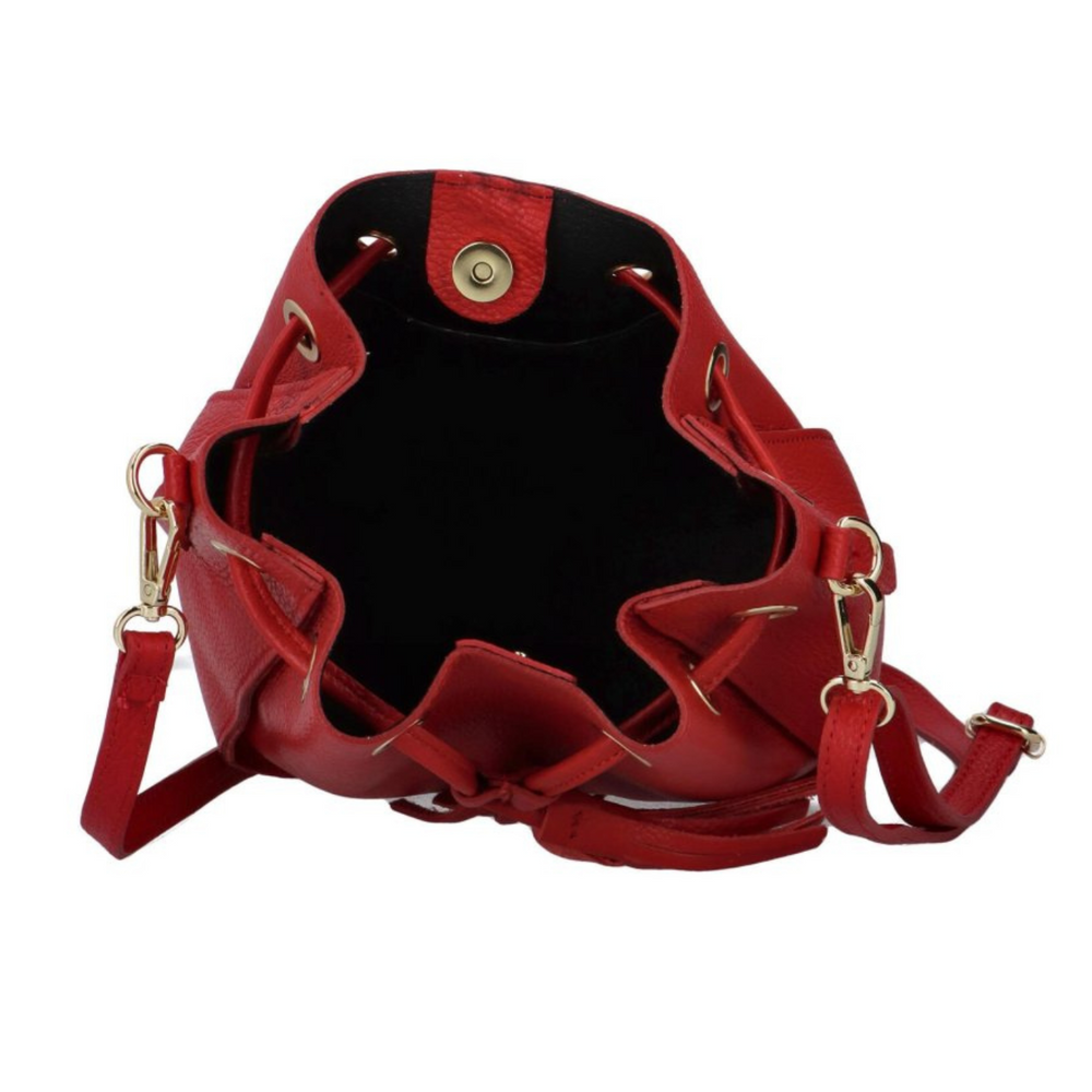 
                      
                        Borsa Secchiello in vera Pelle "Ros" - Pratico elegante - Colore Rosso
                      
                    