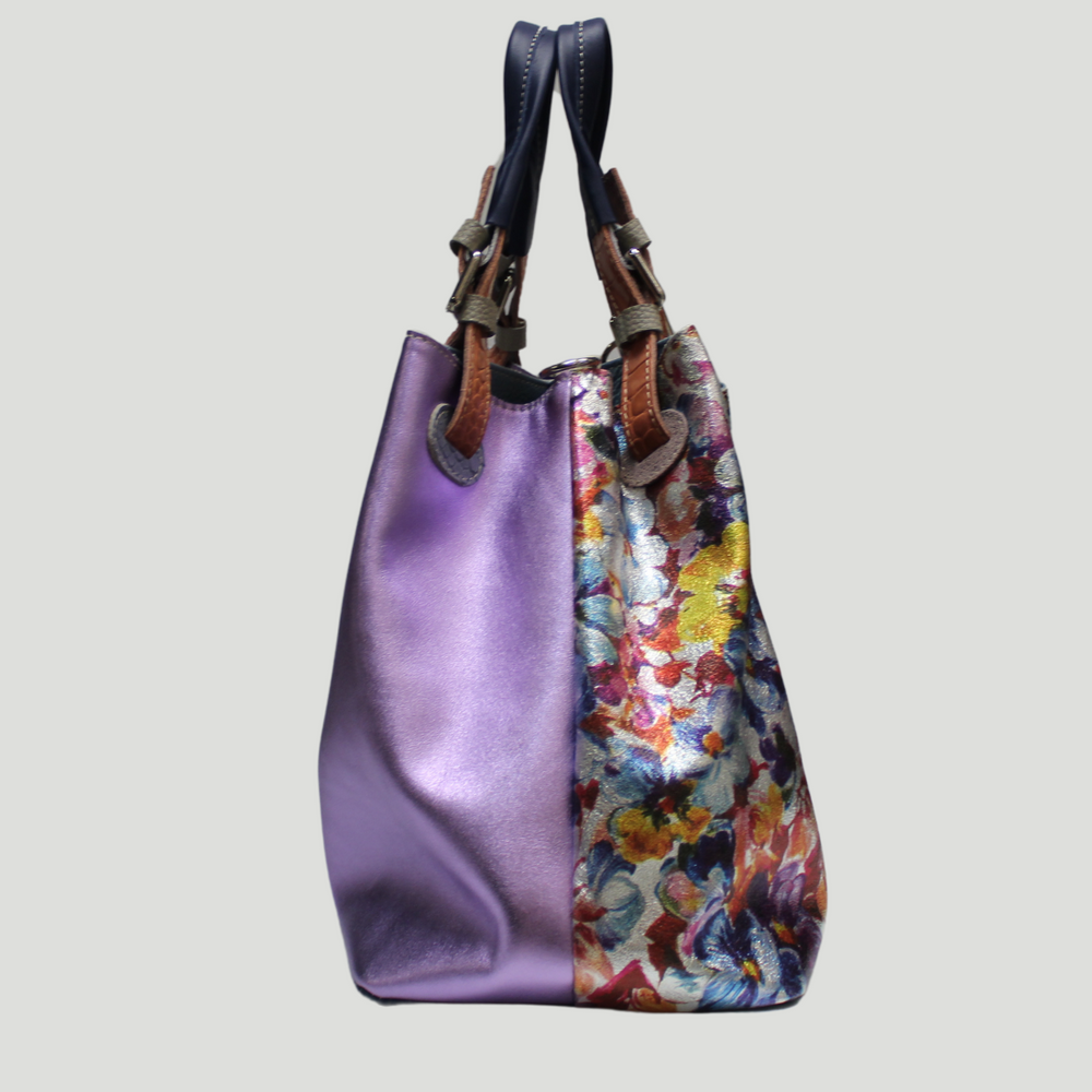 
                      
                        Borsa in vera Pelle "Flamingo" - Lavorazione patchwork - Variante 90
                      
                    