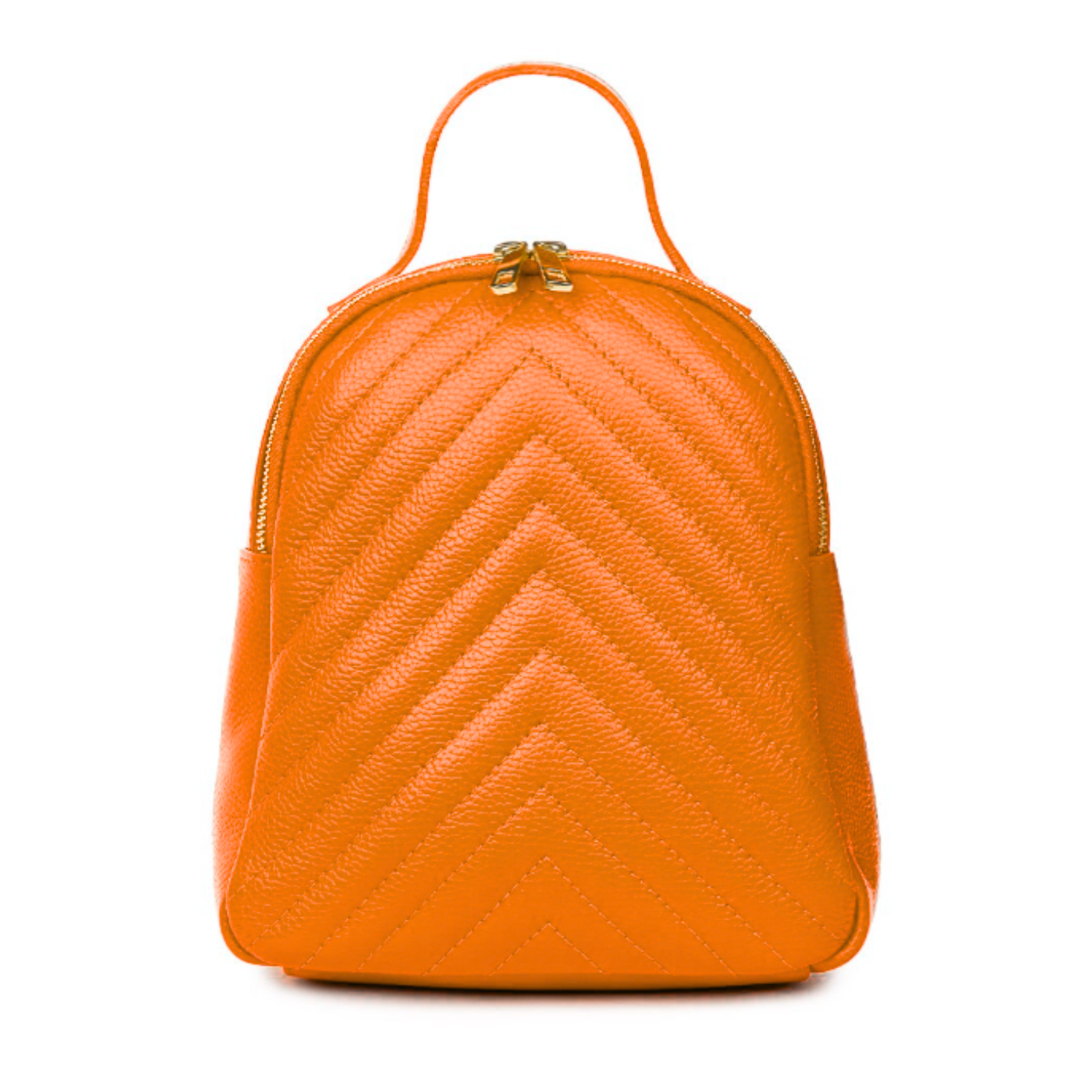 Rucksack aus echtem Leder "Dico" - gesteppt - orange Farbe