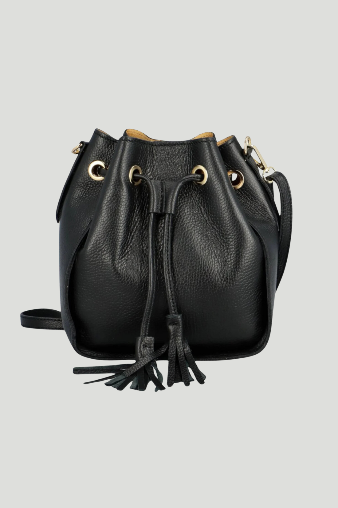 Bolso Cubo Piel Genuina "Ros"-Práctico elegante-Negro