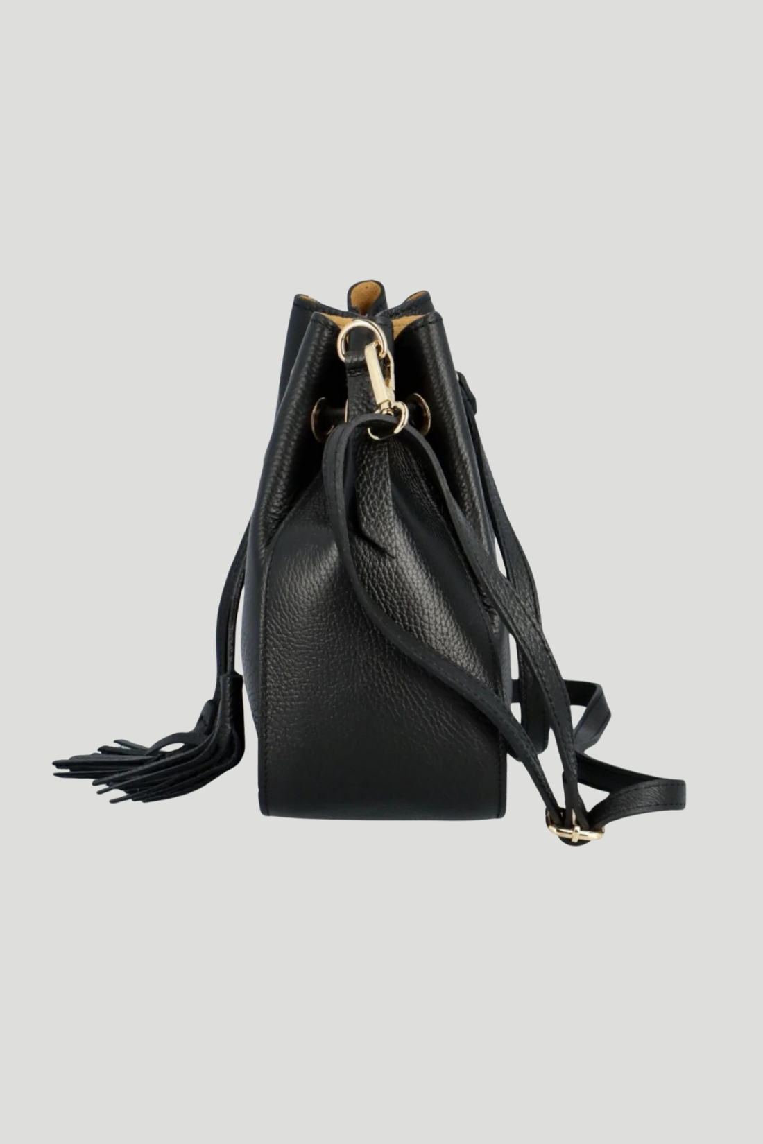 Bolso Cubo Piel Genuina "Ros"-Práctico elegante-Negro