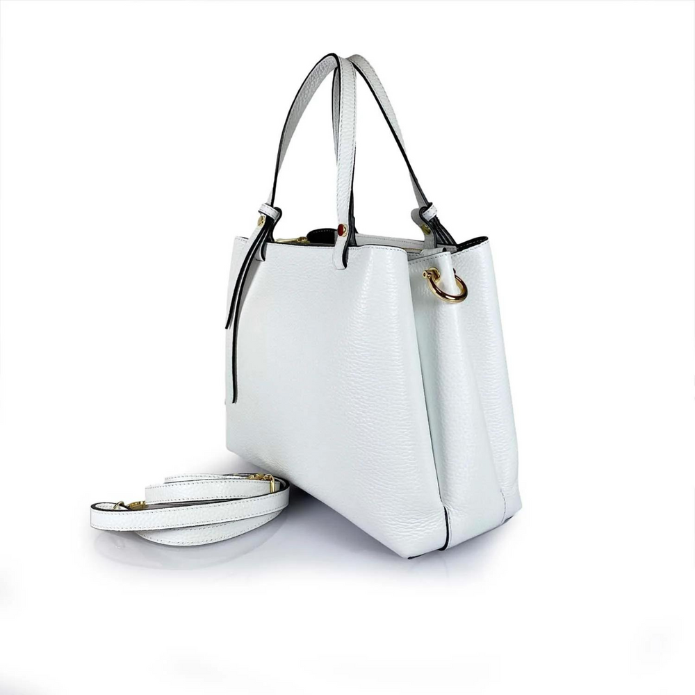 
                      
                        Borsa in vera Pelle "Elysia" - Design e rifiniture Alta Qualità - Colore Bianco
                      
                    