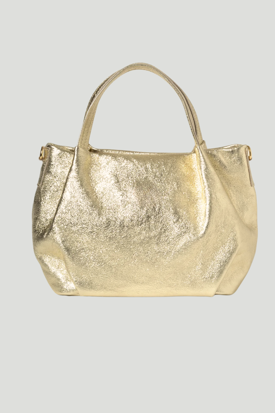 Borsa in vera Pelle "Aurora Metal " - Morbida Pelle Laminata - Colore Oro Laminato