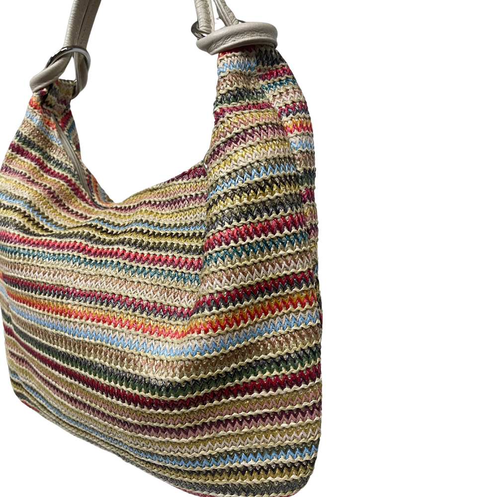 Borsa in vera Pelle "Tropico" - Pelle e Tessuto - Colore Multicolor