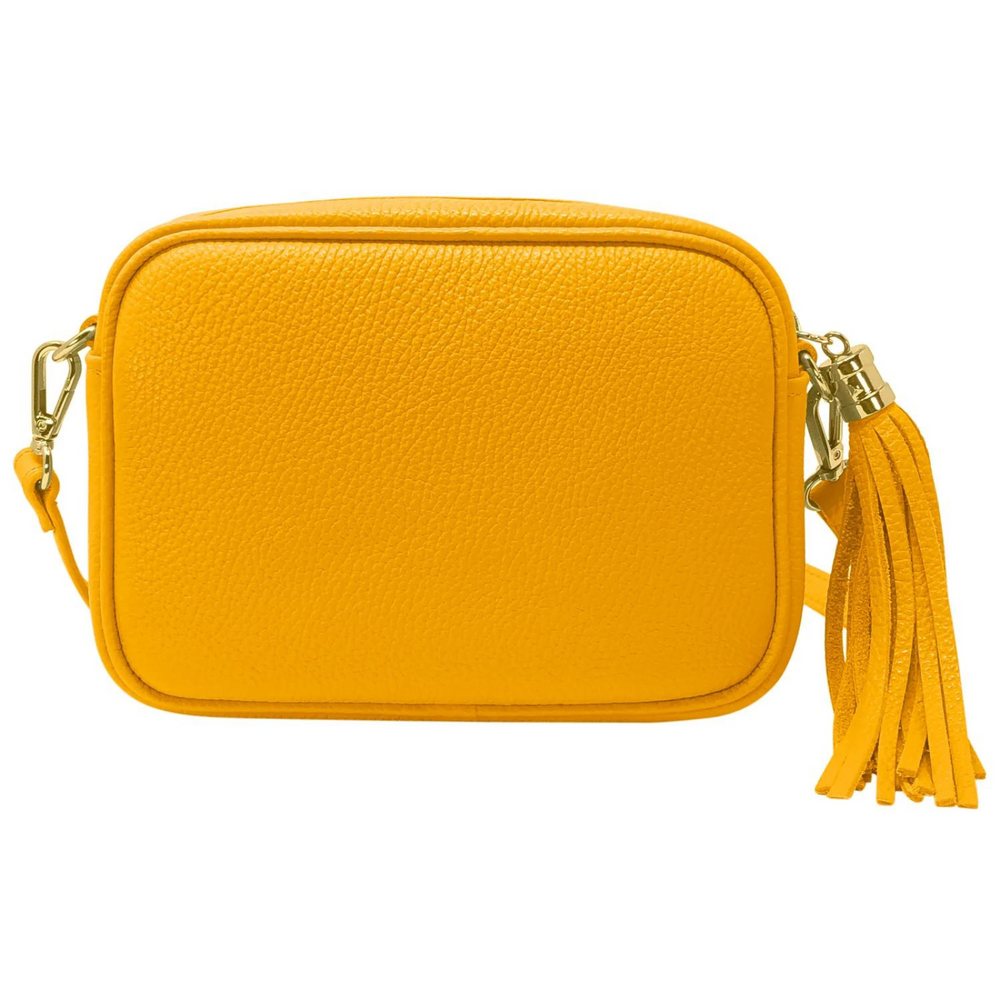 Borsa in vera Pelle "Lyra" - Pochette con Pendolo - Colore Giallo