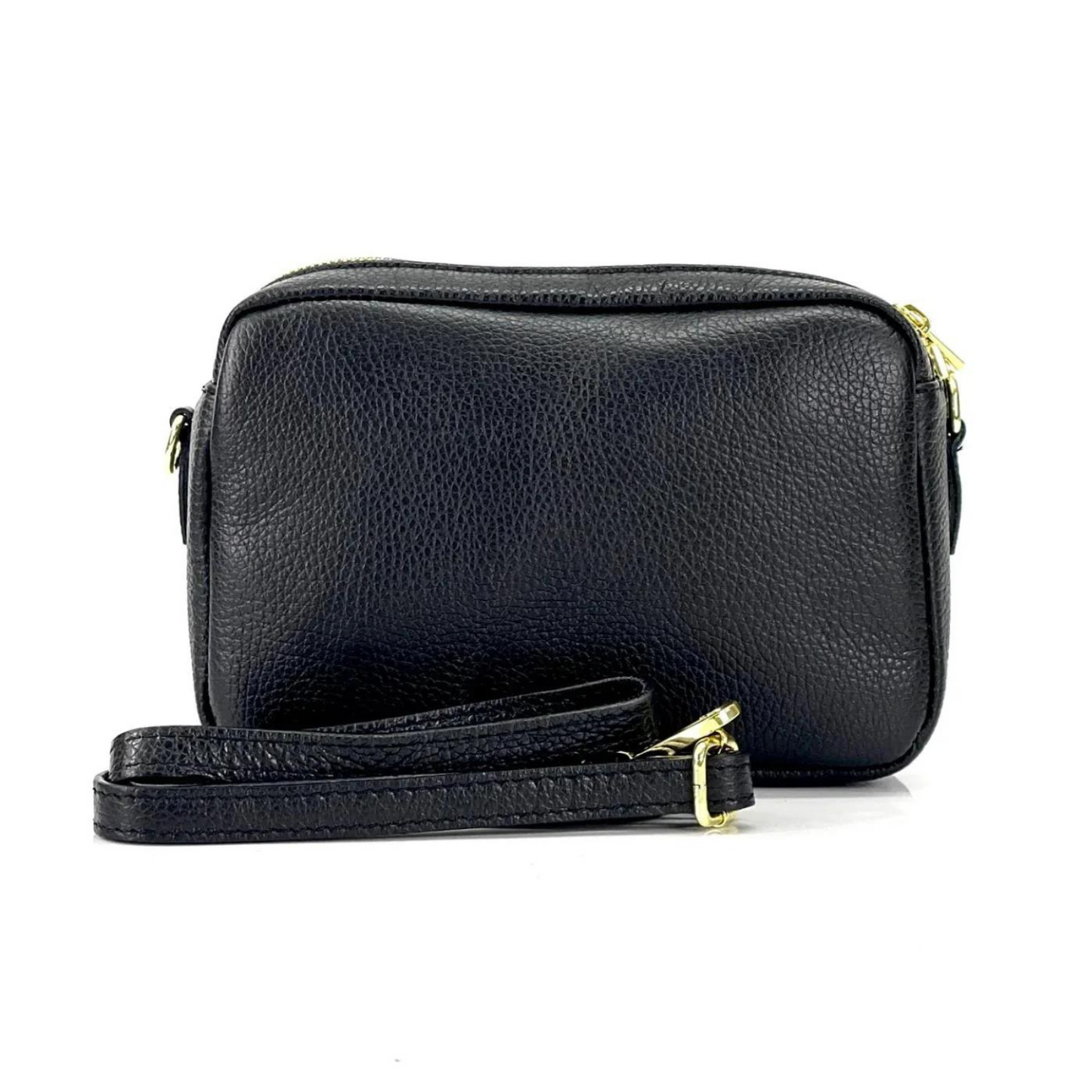 Borsa in vera Pelle "Amar" - Pochette doppio scomparto - Colore Nero