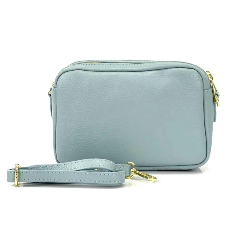 Borsa in vera Pelle "Amar" - Pochette doppio scomparto - Colore Carta Zucchero