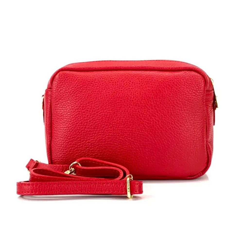 Borsa in vera Pelle "Amar" - Pochette doppio scomparto - Colore Rosso