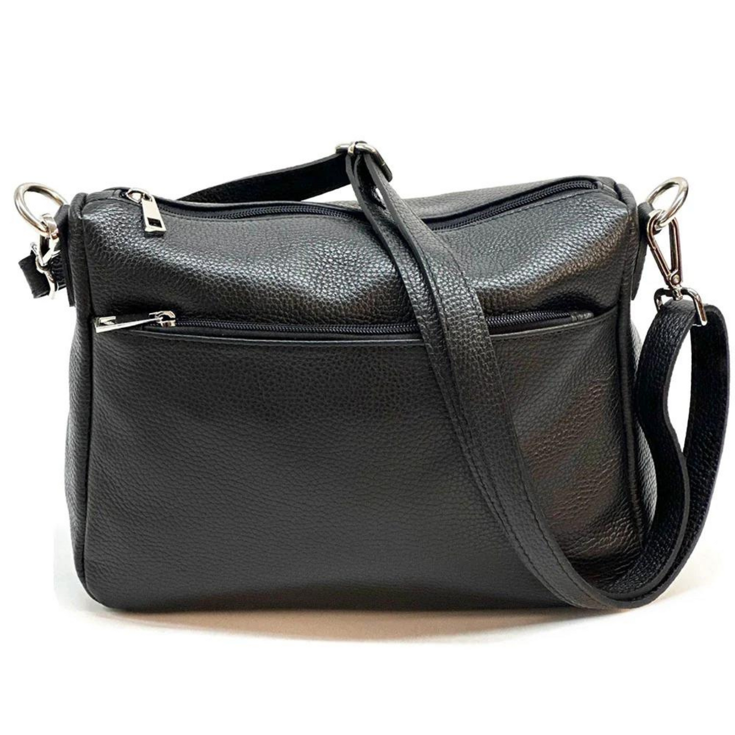 Borsa in vera Pelle "Clara" - Borsa compatta ma capiente - Colore Nero