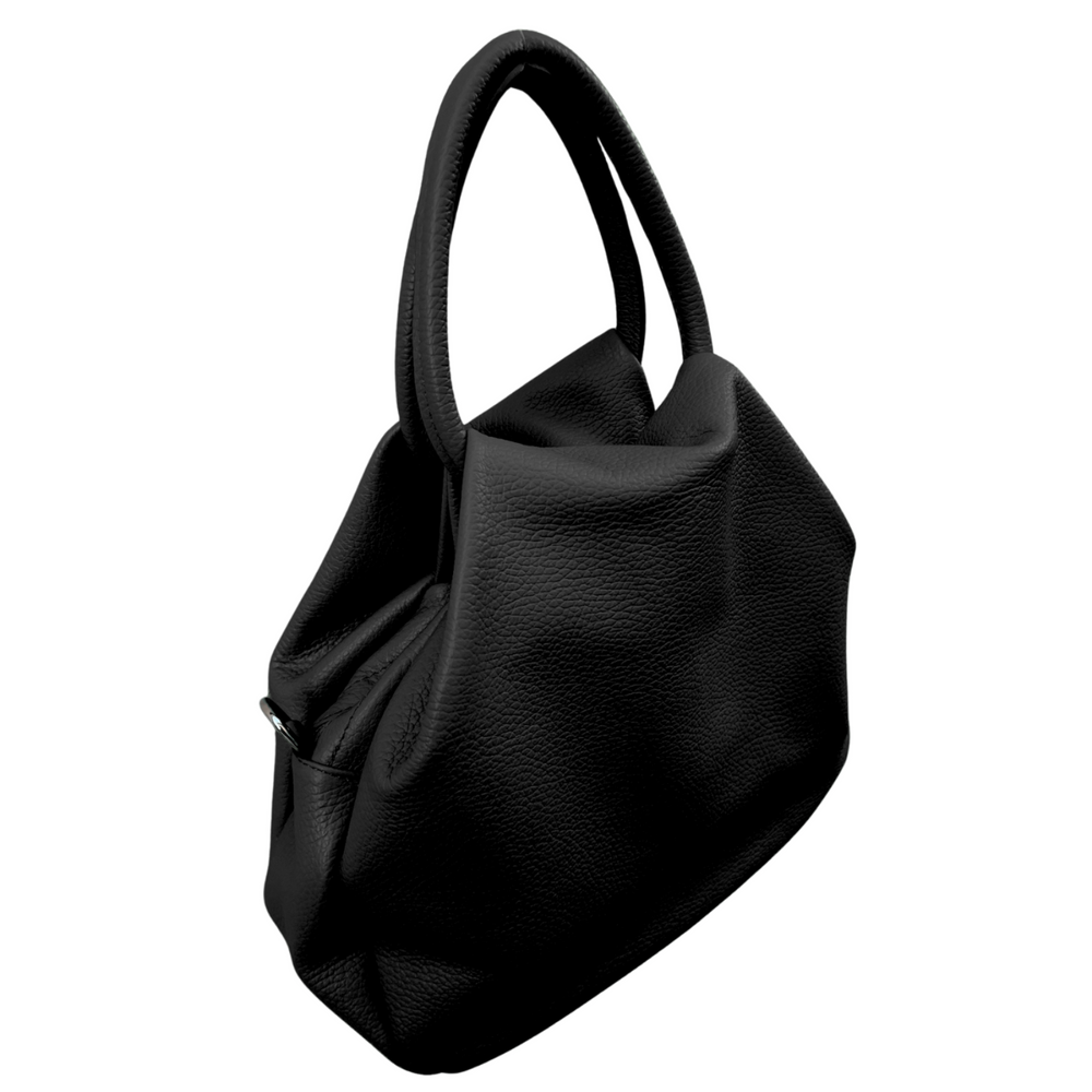 
                      
                        Borsa in vera Pelle "Fiocco" - Morbida pelle Alta Qualità - Colore Nero
                      
                    