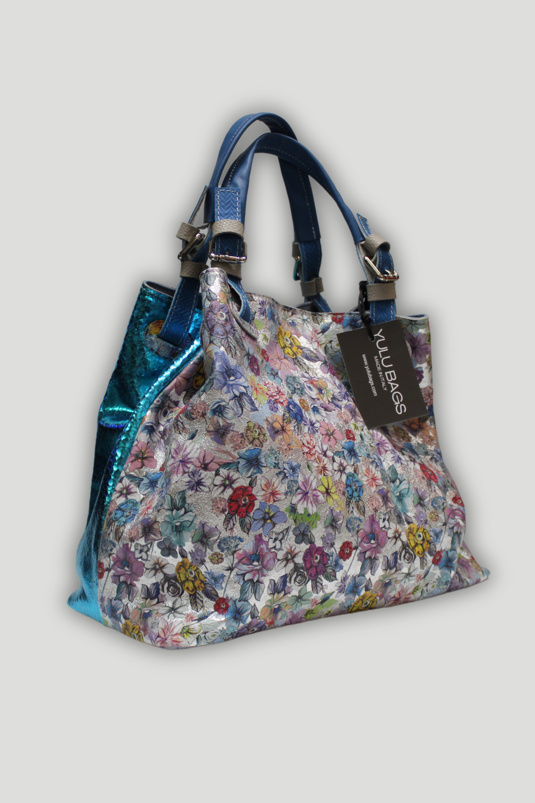 Borsa in vera Pelle "Flamingo" - Lavorazione patchwork - Variante 102