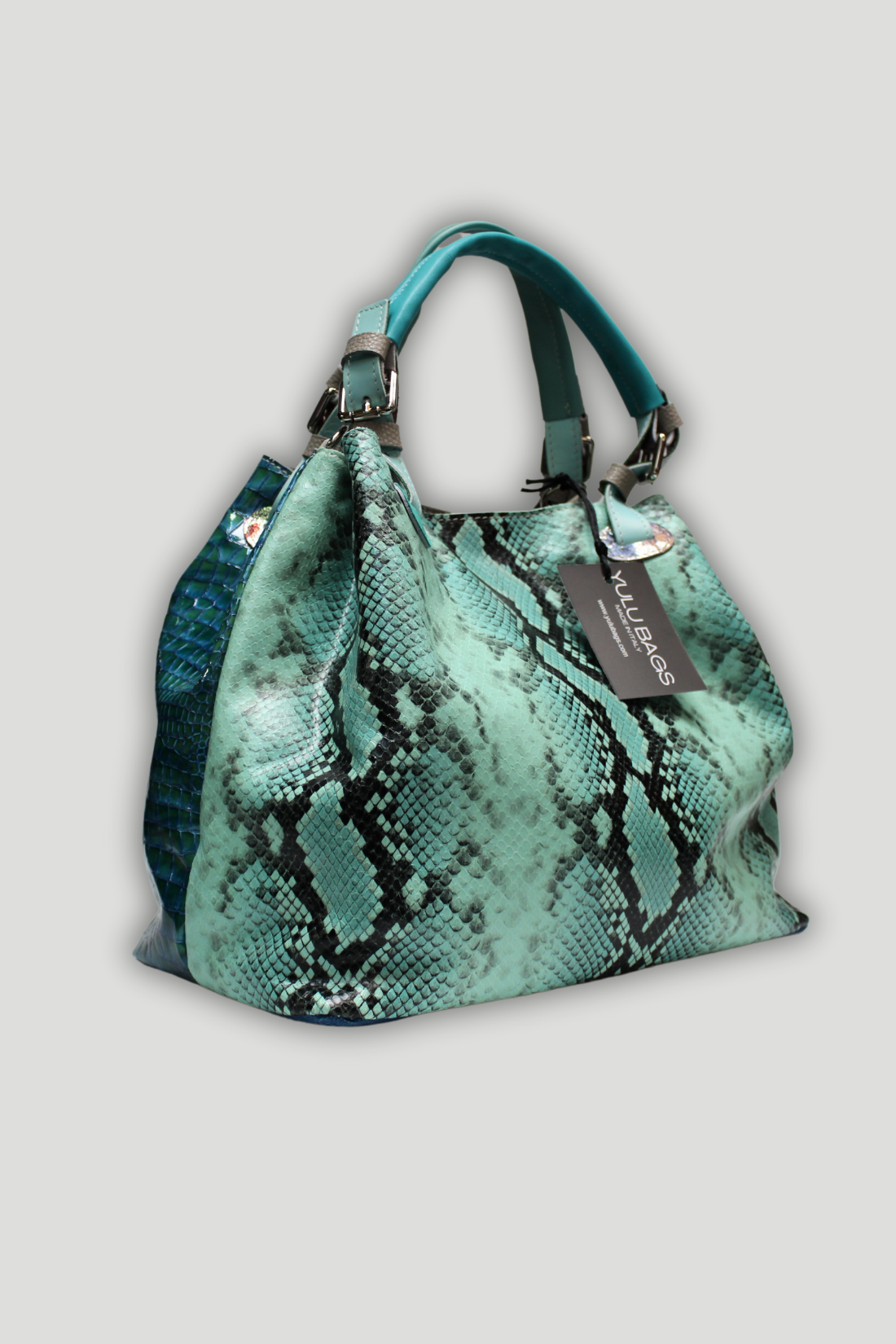 Borsa in vera Pelle "Flamingo" - Lavorazione patchwork - Variante 103