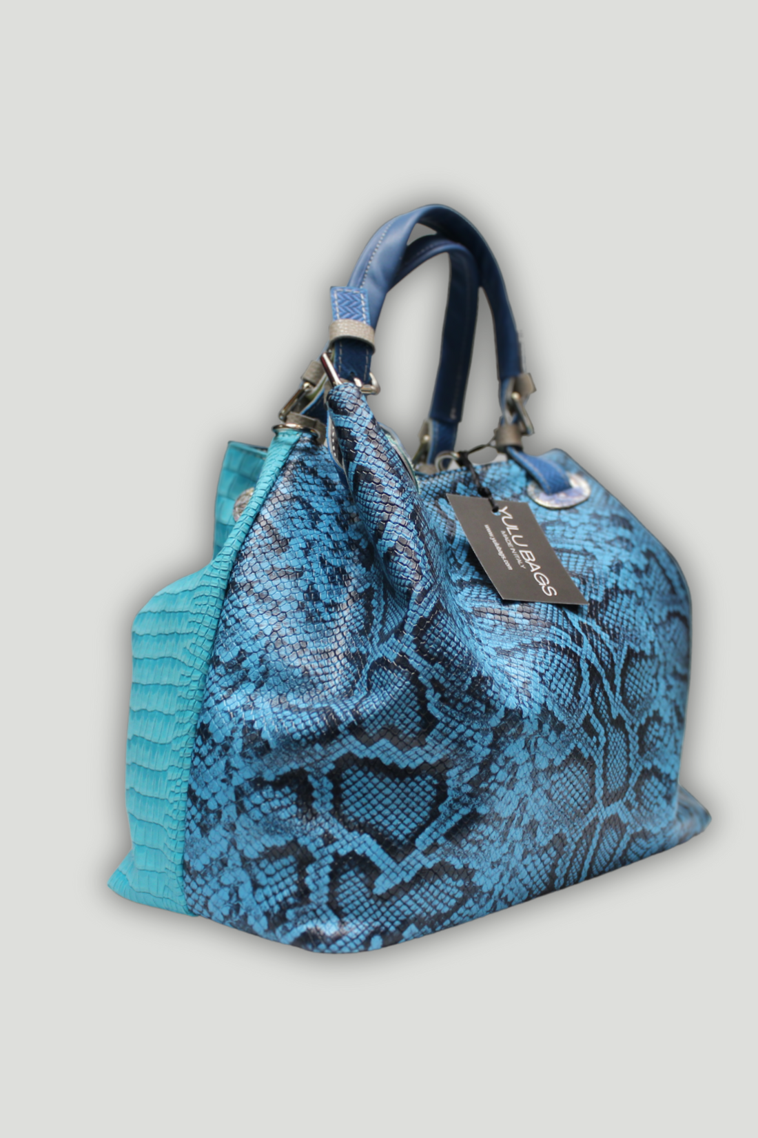 Borsa in vera Pelle "Flamingo" - Lavorazione patchwork - Variante 95