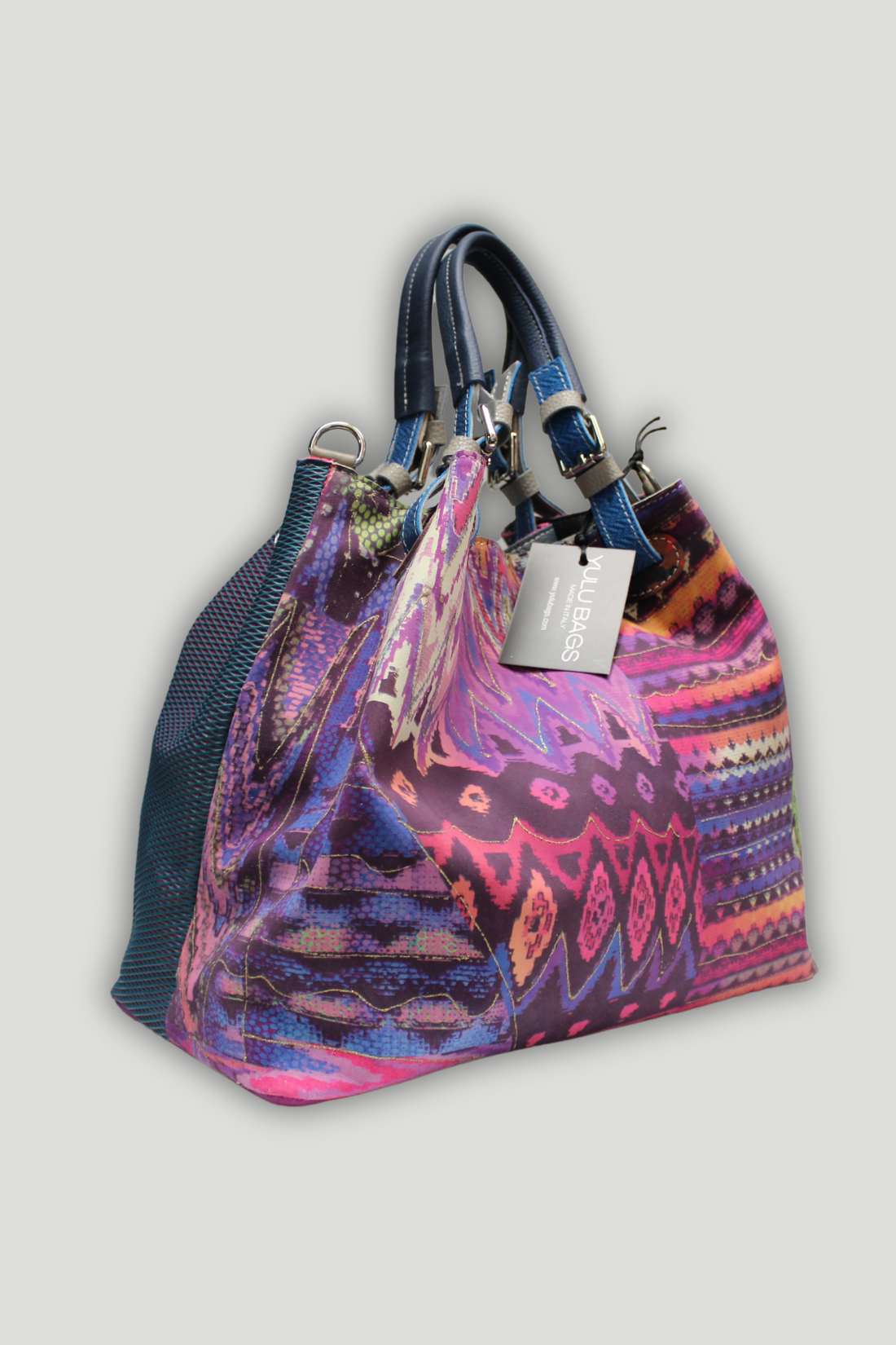 Borsa in vera Pelle "Flamingo" - Lavorazione patchwork - Variante 96