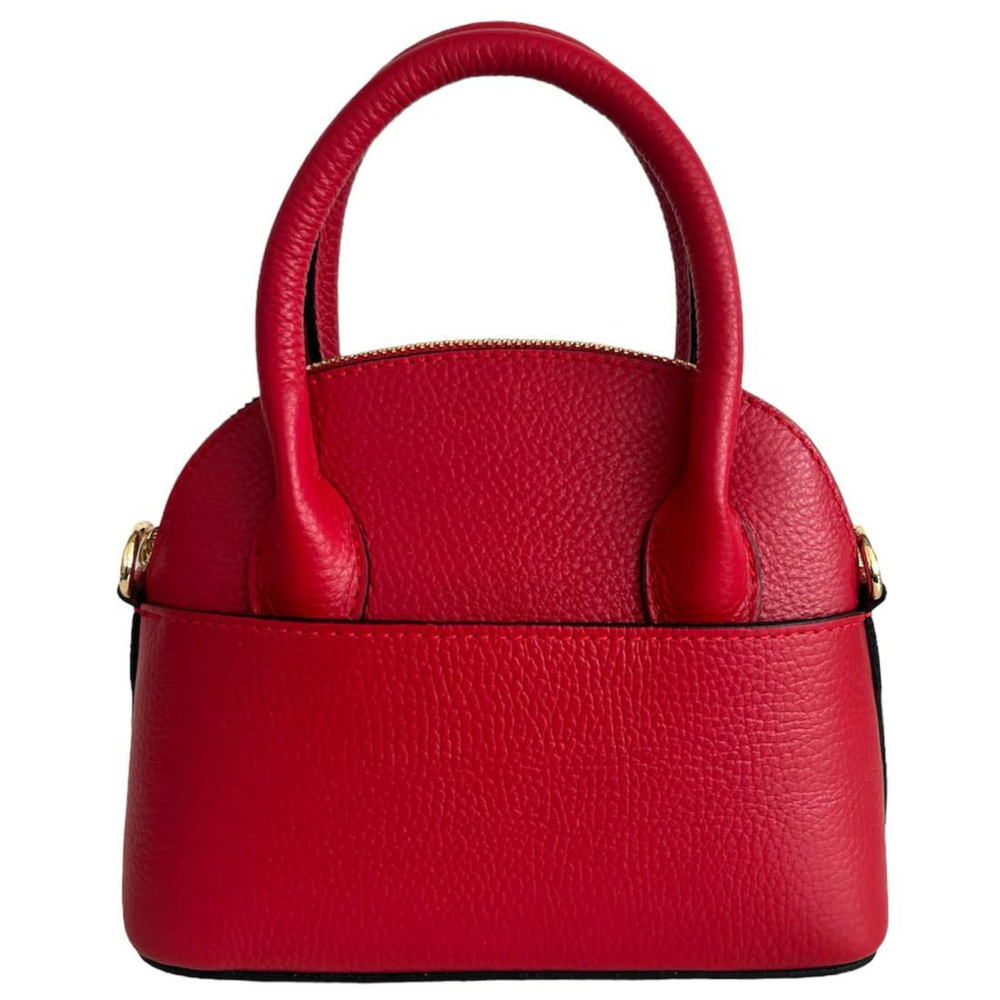 Borsa in vera Pelle "Grace" - Elegante borsetta a mano e tracolla - Colore Rosso