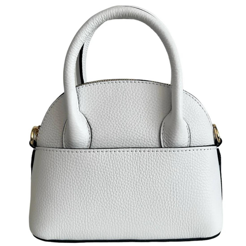 Borsa in vera Pelle "Grace" - Elegante borsetta a mano e tracolla - Colore Bianco