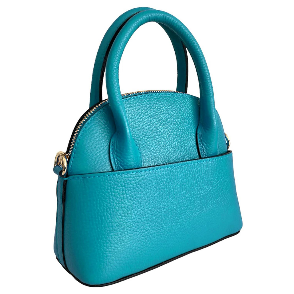 
                      
                        Borsa in vera Pelle "Grace" - Elegante borsetta a mano e tracolla - Colore Tiffany
                      
                    