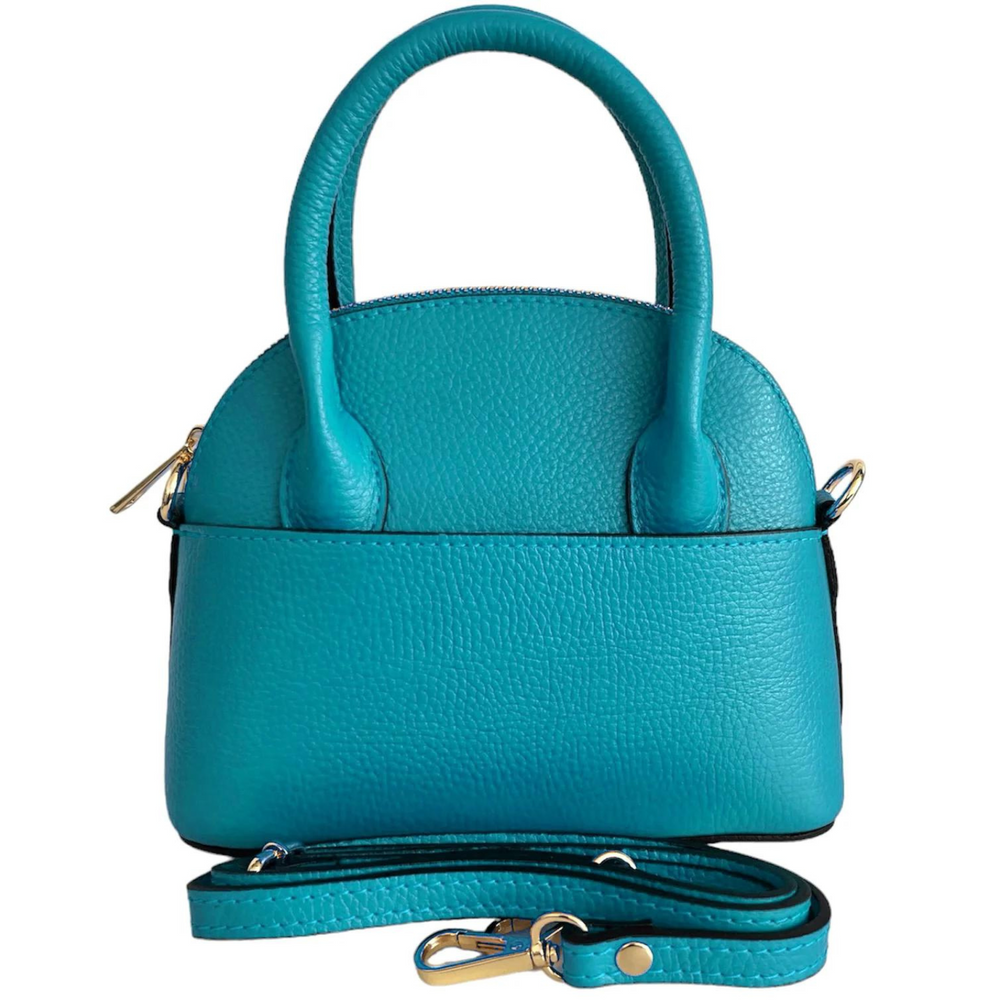 
                      
                        Borsa in vera Pelle "Grace" - Elegante borsetta a mano e tracolla - Colore Tiffany
                      
                    