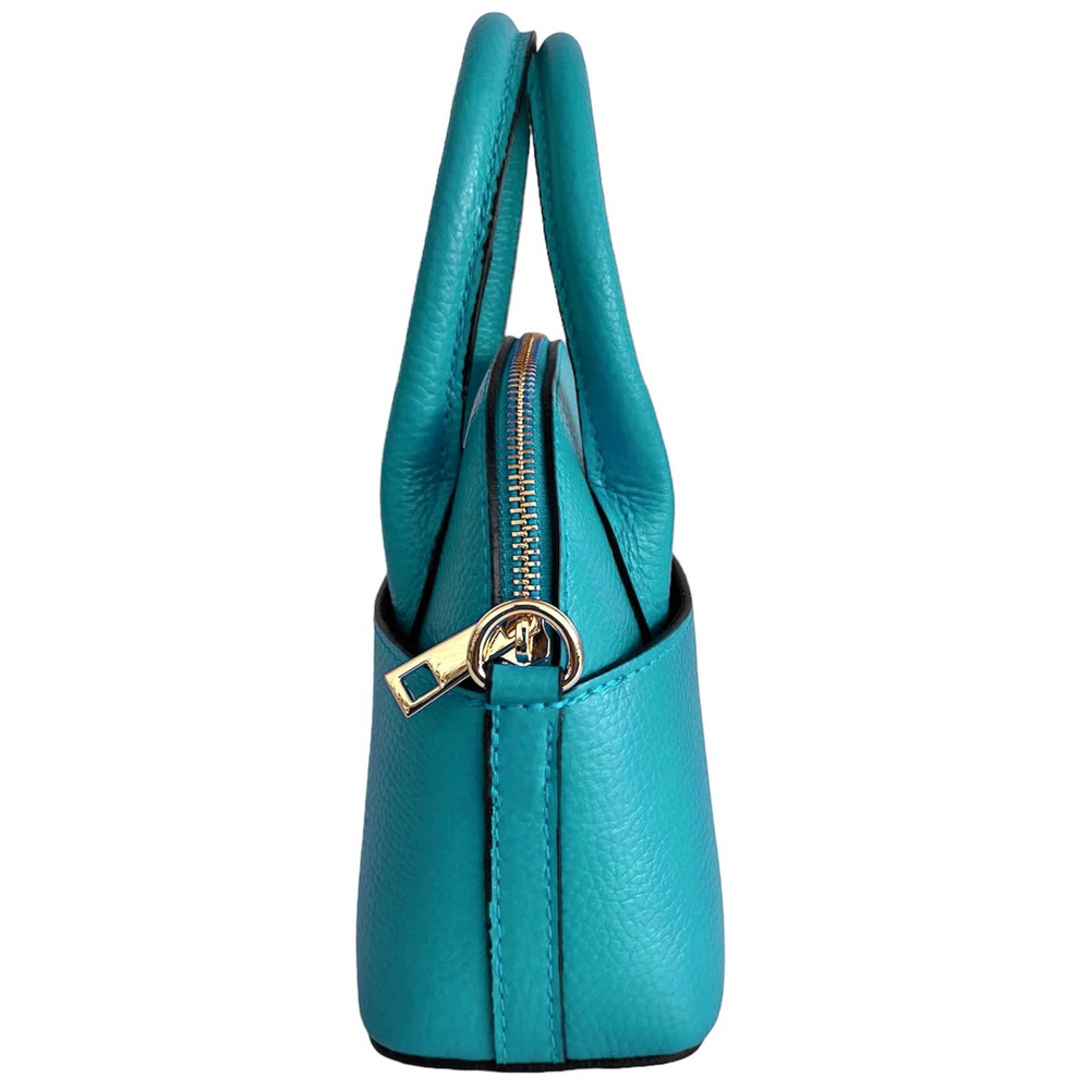 
                      
                        Borsa in vera Pelle "Grace" - Elegante borsetta a mano e tracolla - Colore Tiffany
                      
                    