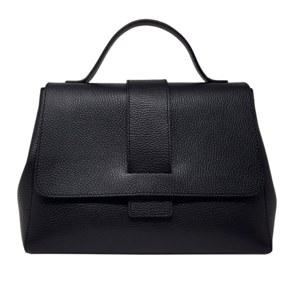 Borsa in vera Pelle "Letizia" - Design semplice ed elegante - Colore Nero