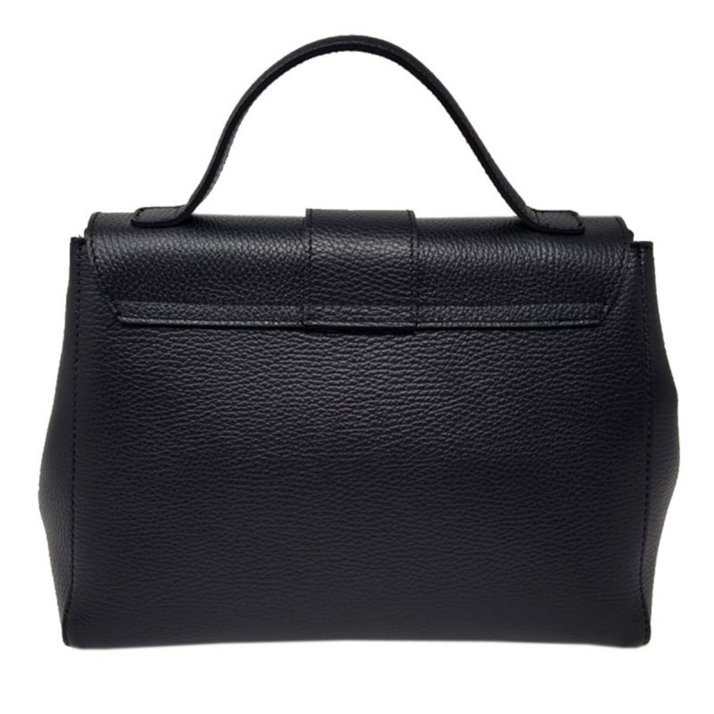 Borsa in vera Pelle "Letizia" - Design semplice ed elegante - Colore Nero