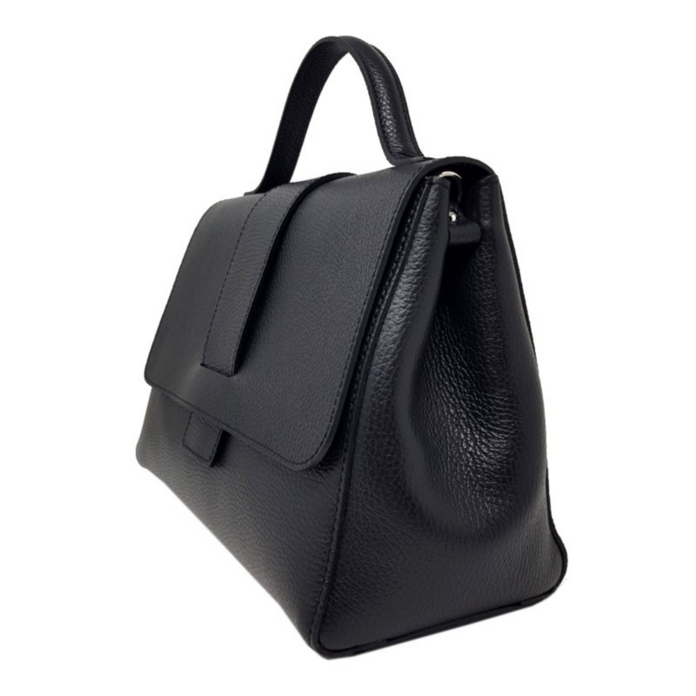 
                      
                        Borsa in vera Pelle "Letizia" - Design semplice ed elegante - Colore Nero
                      
                    