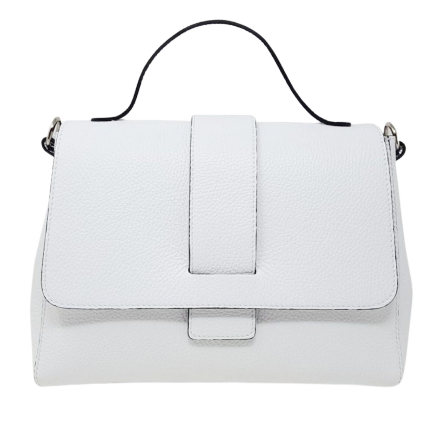 Borsa in vera Pelle "Letizia" - Design semplice ed elegante - Colore Bianco