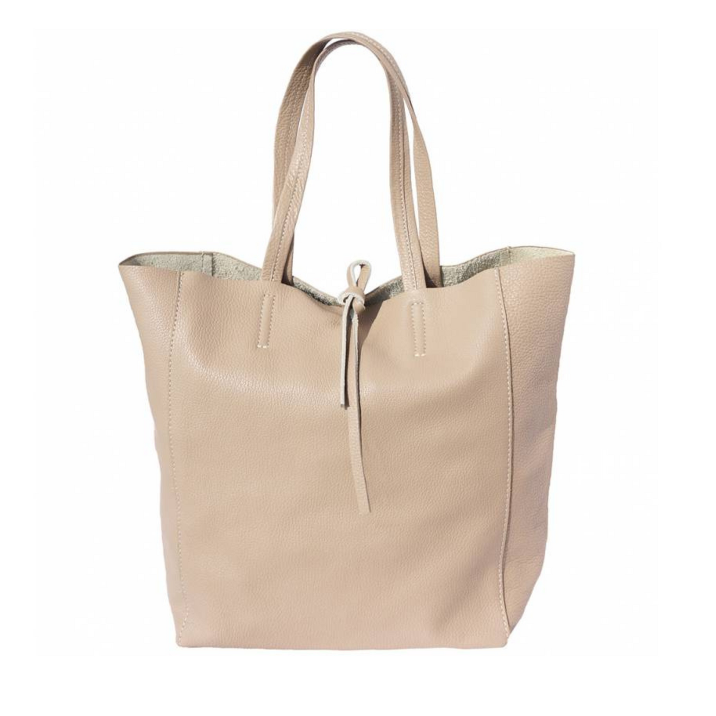 Borsa in vera Pelle "Maria" - Shopper Morbida Pelle a spalla capiente - Colore Beige