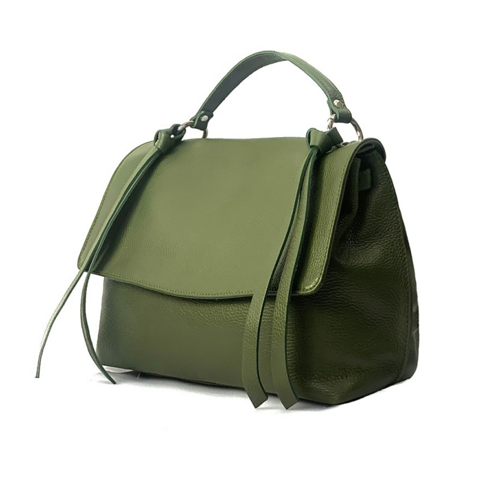 
                      
                        Borsa in vera Pelle "Matilda" - Pochette doppio scomparto - Colore Verde Militare
                      
                    