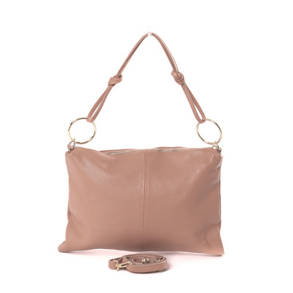 
                      
                        Borsa in vera Pelle "Nives" - Capiente Busta e pochette in pelle - Colore Rosa Cipria
                      
                    