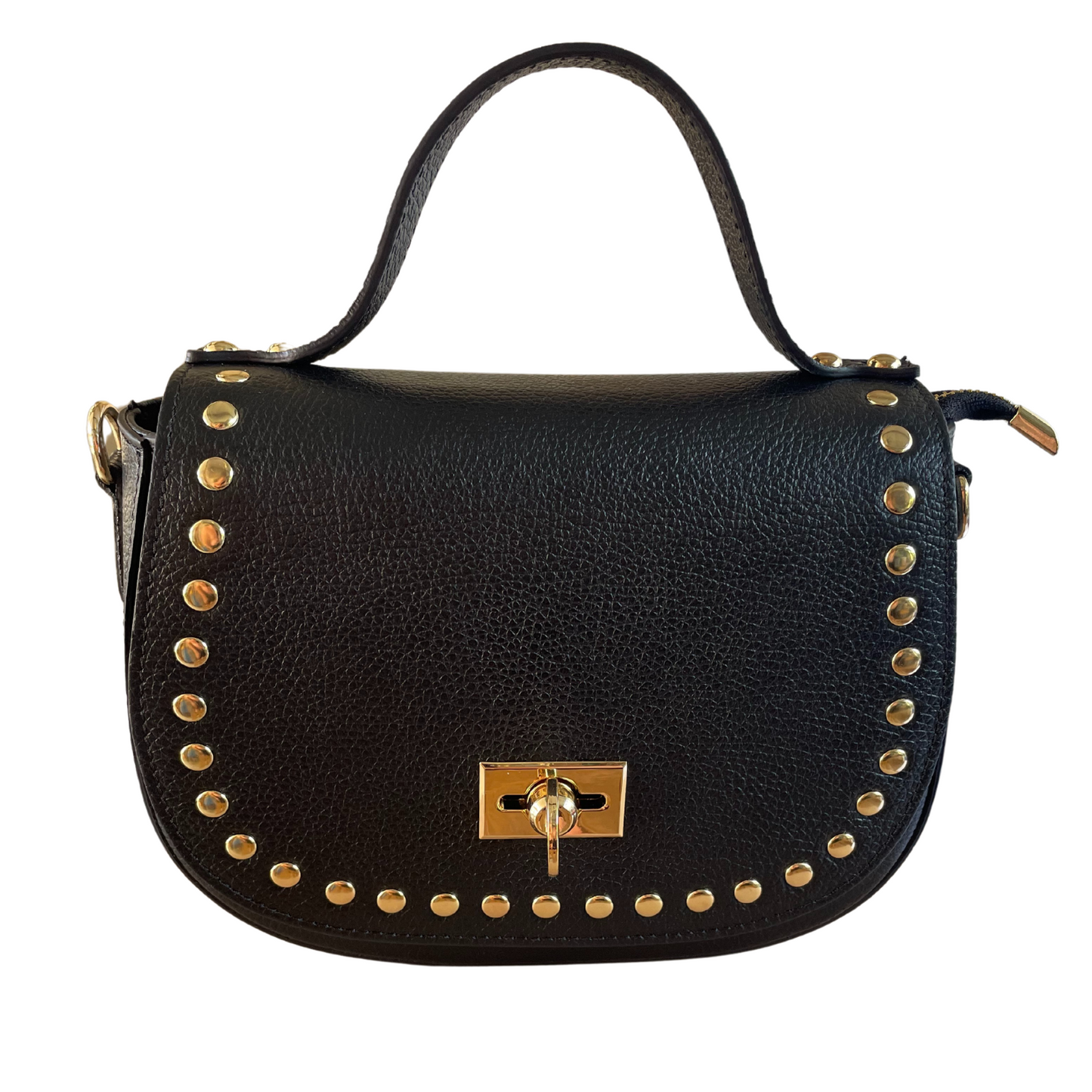 Borsa in vera Pelle "Nobile" Eleganza con borchie - Colore Nero