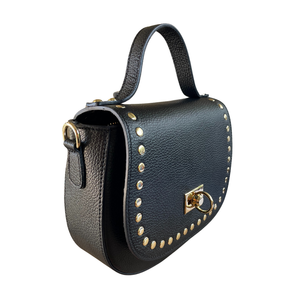 
                      
                        Borsa in vera Pelle "Nobile" Eleganza con borchie - Colore Nero
                      
                    