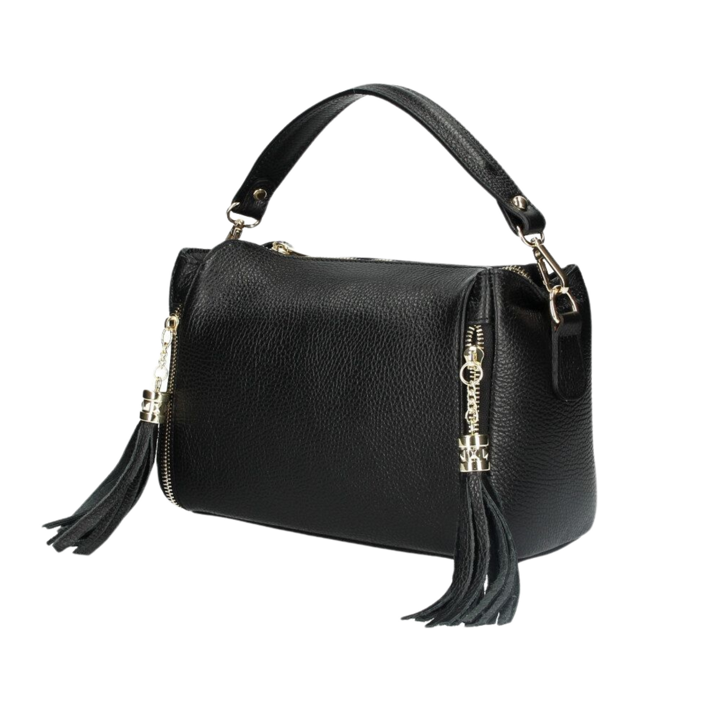 Borsa in vera Pelle "Petra" - Elegante Bauletto - Colore Nero