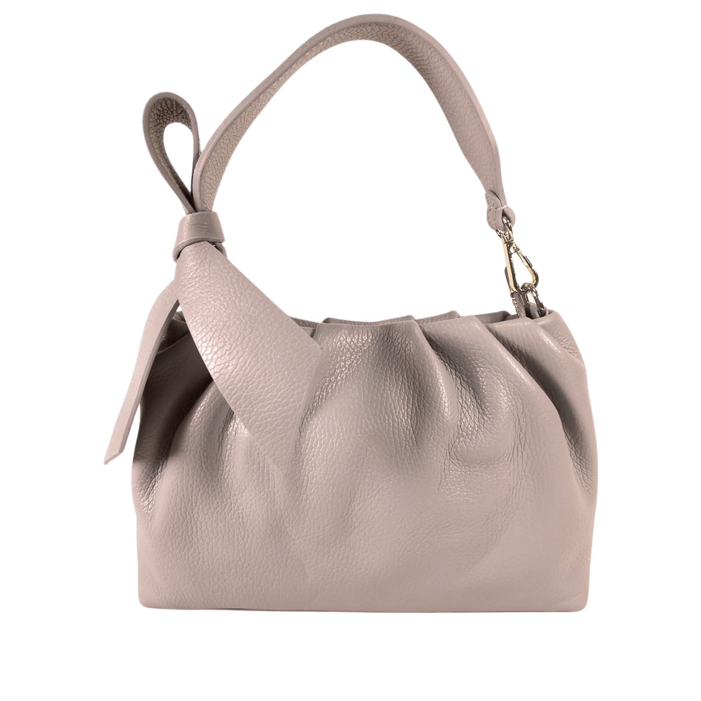 Borsa in vera Pelle "Sibilla" - Tracolla a fiocco corta - Colore Beige