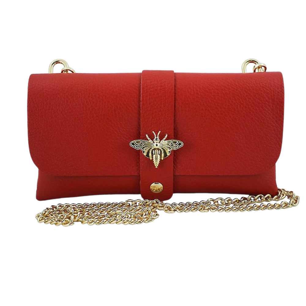 Borsa in vera Pelle "Camilla" - Pochette elegante - Colore Rosso