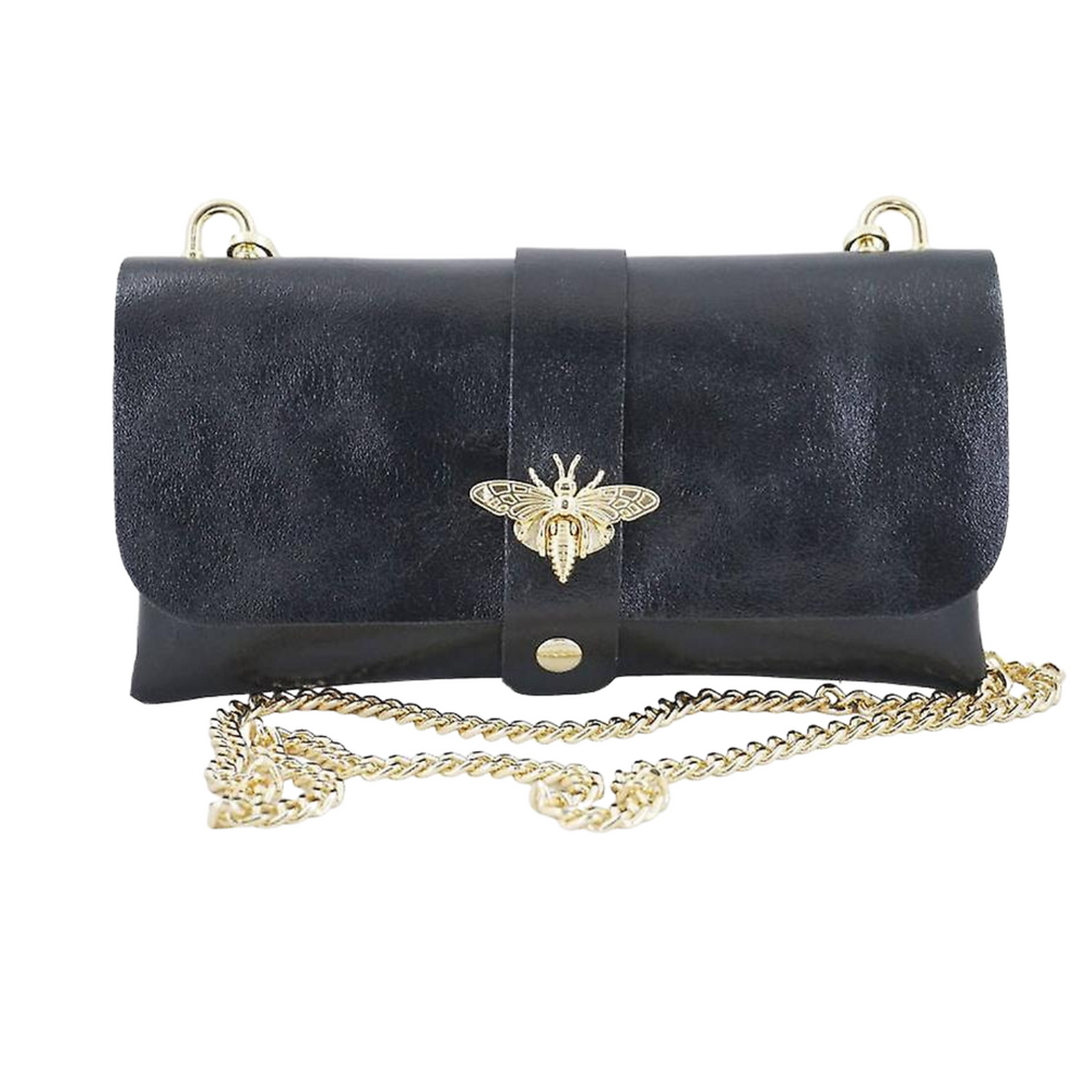 Borsa in vera Pelle "Camilla" - Pochette elegante - Colore Nero