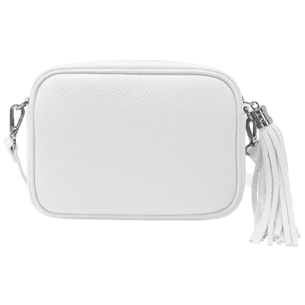 Borsa in vera Pelle "Lyra" - Pochette con Pendolo - Colore Bianco